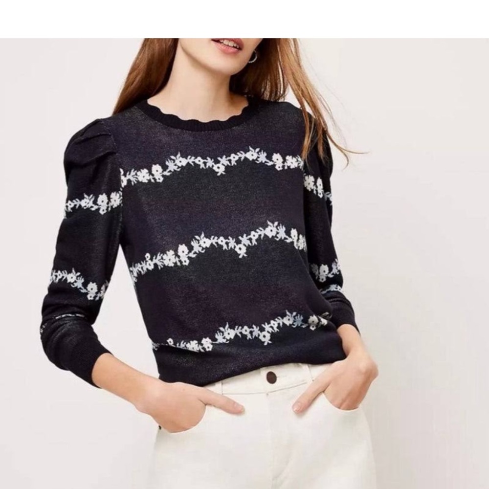 LOFT Puff Sleeve Sweater